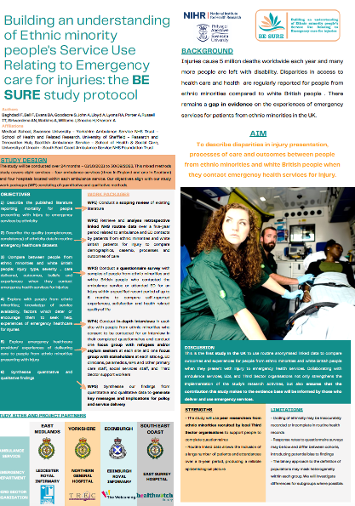 Building an understanding of Ethnic minority people's Service Use Relating to Emergency care for injuries: the BE SURE study protocol